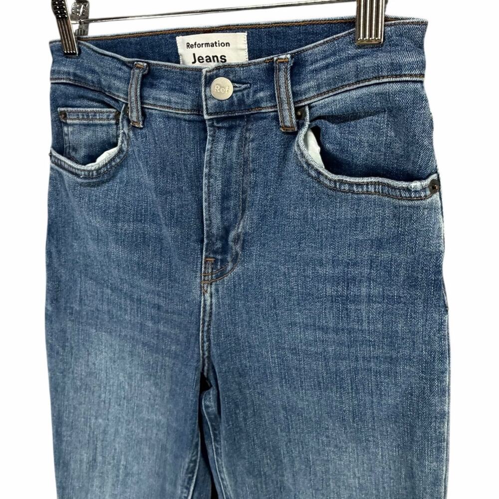 Reformation Harper Skinny Jeans Womens 24 Blue Destin Wash High Rise Casual Chic - Picture 3 of 16